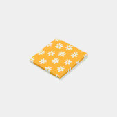 Retro Geel Wit Bloemen Eenvoudig Bloempatroon Post-it® Notes (Schuin)