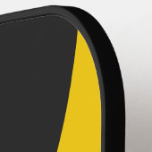 Retro Geeljas Drie Cirkel Streep met Naam Pickleball Paddle (Links Detail)