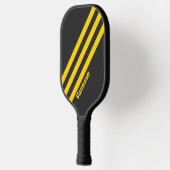 Retro Geeljas Drie Strepen met Naam Pickleball Paddle (Links)