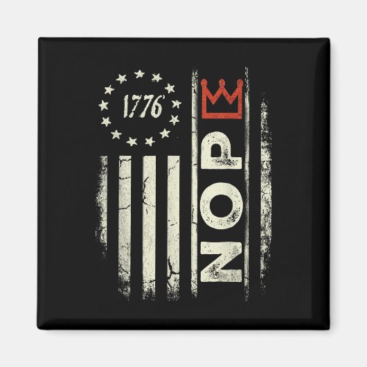 Retro Geen Koningen Protestbord Verticale Amerikaa Magneet (Voorkant)