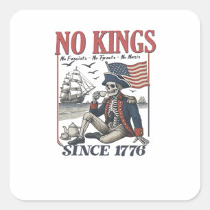 Retro Geen Koningen Sinds 1776 Koningen Afwijzen K Vierkante Sticker