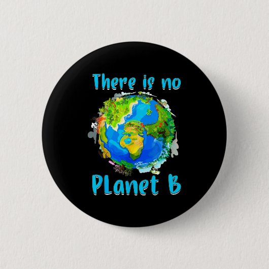 Retro Geen Planeet Klimaatverandering Aarde B Red Ronde Button 5,7 Cm (Voorkant)
