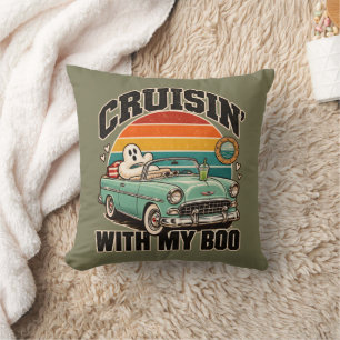 Retro Geest Auto Cruisen Met Mijn Liefje Halloween Kussen