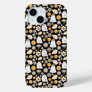 Retro Geest Bloemen Halloween Naadloos Patroon iPhone 15 Case