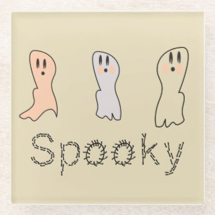 Retro Geest Hand Lettering Spooky Tan   Glazen Onderzetter