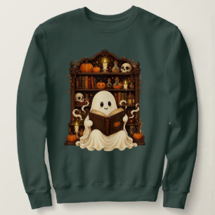 Retro Geest Lezen Halloween Onderwijs Cadeau Trui