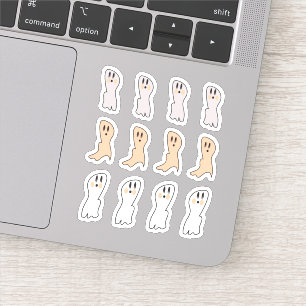 Retro Geest Tan Witte Halloween Feest Sticker