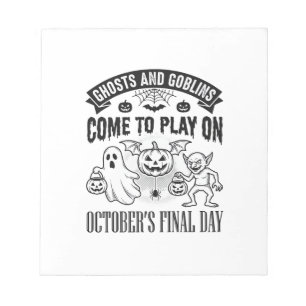 Retro Geesten En Spookjes Halloween T-shirt Ontwer Notitieblok
