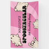 Retro Geesten Halloween Kinderverjaardagsfeestje Spandoek (Verticaal)