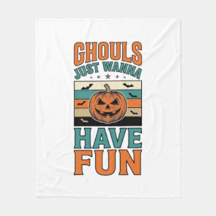 Retro geesten willen gewoon lol hebben Halloween T Fleece Deken