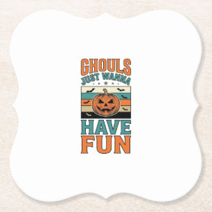 Retro geesten willen gewoon lol hebben Halloween T Kartonnen Onderzetters