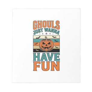 Retro geesten willen gewoon lol hebben Halloween T Notitieblok