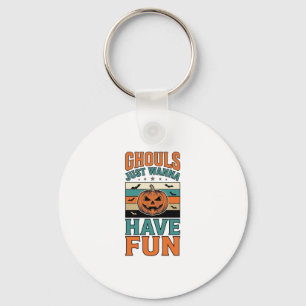 Retro geesten willen gewoon lol hebben Halloween T Sleutelhanger