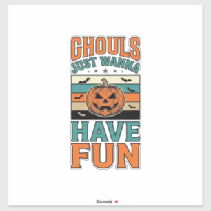 Retro geesten willen gewoon lol hebben Halloween T Sticker