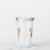 Retro Gefeliciteerd Afgestudeerde Afstuderen Zwart Acryl Drinkbeker (Links)
