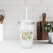 Retro Gefeliciteerd Afgestudeerde Afstuderen Zwart Acryl Drinkbeker
