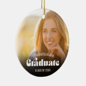 Retro Gefeliciteerd Afstuderen Klasse van 2025 Fot Keramisch Ornament (Rechts)