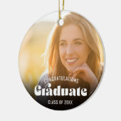 Retro Gefeliciteerd Afstuderen Klasse van 2025 Fot Keramisch Ornament (Links)