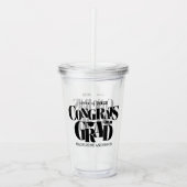 Retro Gefeliciteerd Geslaagd Afstuderen Zwart Acryl Drinkbeker (Voorkant)
