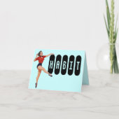 Retro gefeliciteerd met het schoppen van de Habit  Kaart (Voorkant)