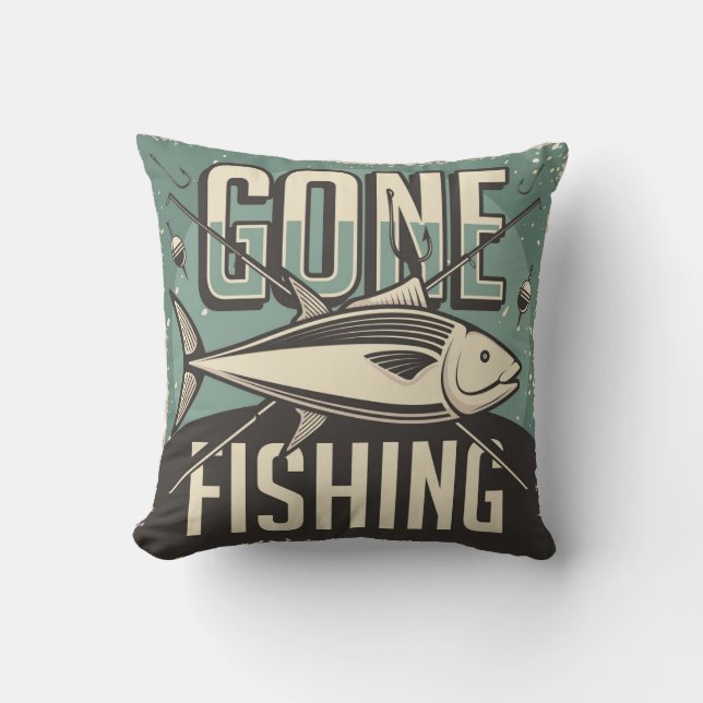 Retro  gegaan vissen kussen (Voorkant)