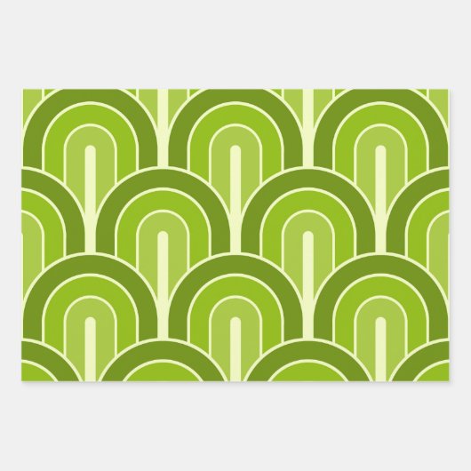 Retro gegradeerd Geometrisch ventilatorpatroon Inpakpapier Vel (Voorkant 3)