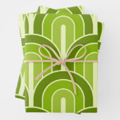 Retro gegradeerd Geometrisch ventilatorpatroon Inpakpapier Vel (In situ)