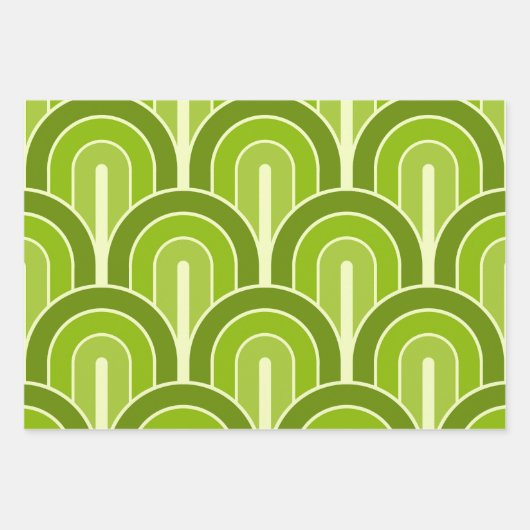 Retro gegradeerd Geometrisch ventilatorpatroon Inpakpapier Vel (Voorkant)