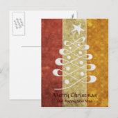 Retro gegraveerd kerstboom Briefkaart (Voorkant / Achterkant)