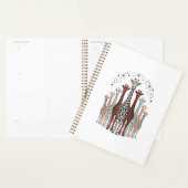 Retro gegraveerd ontwerp van een kudde giraffen vo planner (Display)