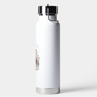 Retro gegraveerd ontwerp van een kudde giraffen vo waterfles