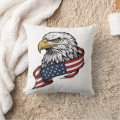 Retro Gegraveerde Adelaar Patriottisch Shirt Ontwe Kussen (Deken)