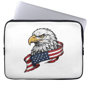 Retro Gegraveerde Adelaar Patriottisch Shirt Ontwe Laptop Sleeve