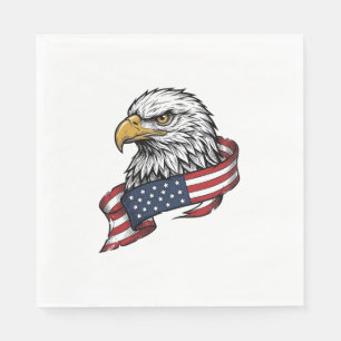 Retro Gegraveerde Adelaar Patriottisch Shirt Ontwe Servet