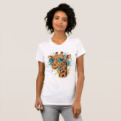 Retro Gegraveerde Coole Giraffe Zonnebril Shirt De (Voorkant volledig)