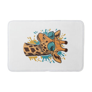 Retro Gegraveerde Coole Giraffe Zonnebril Shirt De Badmat