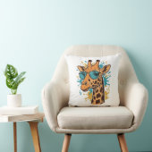 Retro Gegraveerde Coole Giraffe Zonnebril Shirt De Kussen (Stoel)