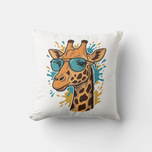 Retro Gegraveerde Coole Giraffe Zonnebril Shirt De Kussen