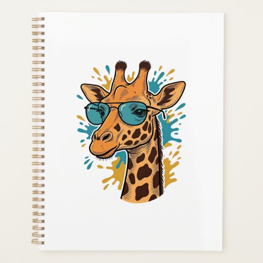 Retro Gegraveerde Coole Giraffe Zonnebril Shirt De Planner (Voorkant)