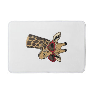 Retro gegraveerde giraffe hart zonnebril ontwerp_1 badmat