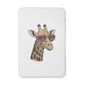 Retro gegraveerde giraffe hart zonnebril ontwerp_1 badmat (Voorkant Verticaal)