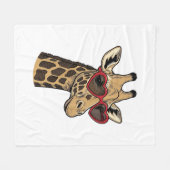 Retro gegraveerde giraffe hart zonnebril ontwerp_1 fleece deken (Voorkant (Horizontaal))