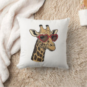 Retro gegraveerde giraffe hart zonnebril ontwerp_1 kussen (Deken)