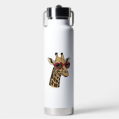 Retro gegraveerde giraffe hart zonnebril ontwerp_1 waterfles (Voorkant)