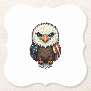 Retro Gegraveerde Patriottische Baby Adelaar Shirt Kartonnen Onderzetters
