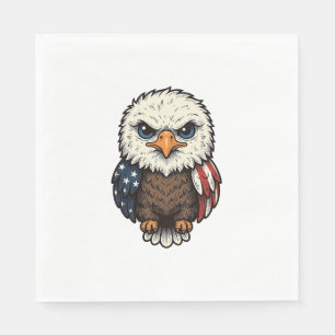 Retro Gegraveerde Patriottische Baby Adelaar Shirt Servet