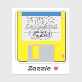 Retro Geheime Bestanden Floppy Disk Sticker