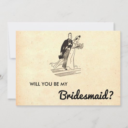  Retro-gehuwde paar oude briefkaart (Voorkant)