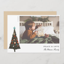 Retro geïllustreerd kerstboommodel Modern