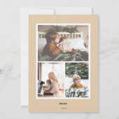 Retro geïllustreerd kerstboommodel Modern Feestdagenkaart (Achterkant)